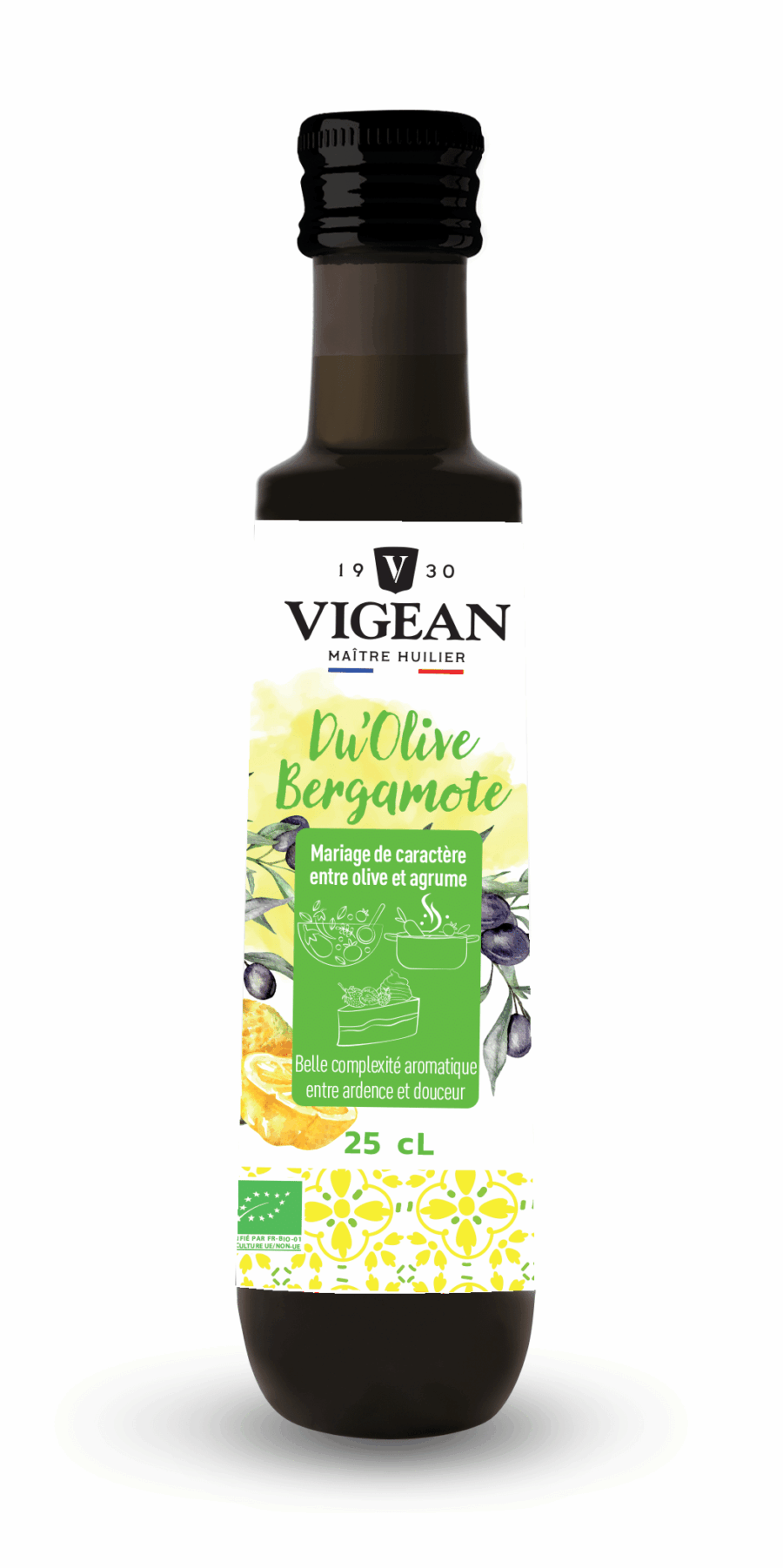 huile d'olive aromatisée à la bergamote