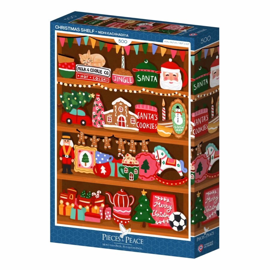 puzzle 500 pièces étagère de noel de pieces and peace