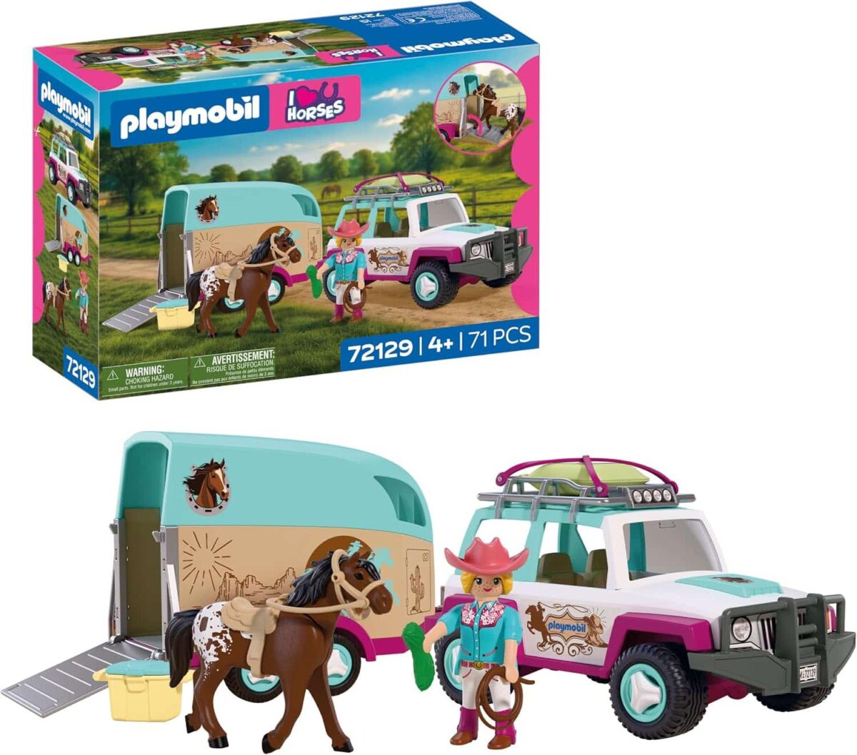véhicule transport chevaux playmobil